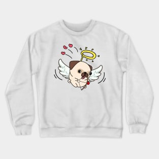 Cupid Pug Shooting Love Arrows on valentine's day Crewneck Sweatshirt